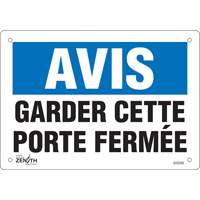 "Porte ferm&eacute;e" Sign, 7" x 10", Vinyl, French St. Lawrence Industrial & Safety Supply