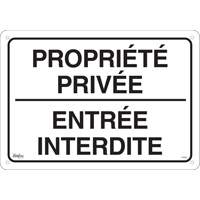 "Propri&eacute;t&eacute; priv&eacute;e" Sign, 14" x 20", Aluminum, French St. Lawrence Industrial & Safety Supply