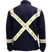 Flame Resistant Striped Full Zip Fleece Jacket, Small, Navy Blue St. Lawrence Industrial & Safety Supply