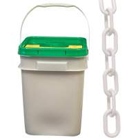 Chaîne de s&eacute;curit&eacute; en plastique robuste, Blanc, Maillon de 2", 120' de long St. Lawrence Industrial & Safety Supply