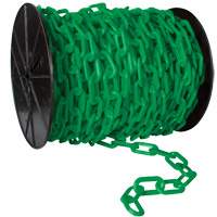 Chaîne de s&eacute;curit&eacute; en plastique robuste, Jaune, Maillon de 2", 100' de long St. Lawrence Industrial & Safety Supply