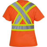 6948 Women's Bird's-Eye Safety T-Shirt, Polyester, X-Small, High Visibility Orange St. Lawrence Industrial & Safety Supply