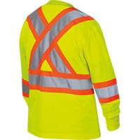 6969 Women's Bird's-Eye Long-Sleeved Safety Shirt, Polyester, X-Small, High Visibility Lime-Yellow St. Lawrence Industrial & Safety Supply