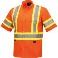 4442 Ultra Cool Short-Sleeved Safety Shirt, Cotton, Small, High Visibility Orange St. Lawrence Industrial & Safety Supply