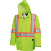 5628 Manteau de s&eacute;curit&eacute; imperm&eacute;able The Rock, Polyester/Polyur&eacute;thane, Jaune lime haute visibilit&eacute;, Petit St. Lawrence Industrial & Safety Supply