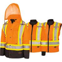 5020BBW Manteau 7 en 1 imperm&eacute;able pour femmes avec capuchon, Polyester/Polyur&eacute;thane, Orange haute visibilit&eacute;, T-petit St. Lawrence Industrial & Safety Supply