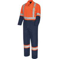 5514BB 2-Tone Safety Coveralls with Zipper Closure, 36, High Visibility Orange/Navy Blue St. Lawrence Industrial & Safety Supply