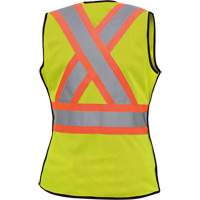 489 Women's High-Visibility Safety Tear-Away Vest, High Visibility Lime-Yellow, X-Small, Polyester St. Lawrence Industrial & Safety Supply