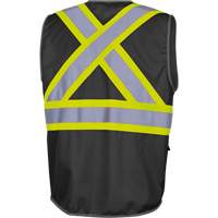 6959BK Tricot High-Visibility Safety Vest with Zipper Closure, Black, X-Small, Polyester St. Lawrence Industrial & Safety Supply