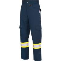 7764 FR-Tech&reg; High Visibility 88/12 FR/Arc Rated Safety Cargo Pants, 32, x 34, Navy Blue St. Lawrence Industrial & Safety Supply