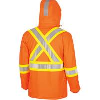 5884 Flash-Gard&reg; FR/Arc-Rated Waterproof Jacket with Hood, Small, High Visibility Orange, 51 cal/cm² St. Lawrence Industrial & Safety Supply
