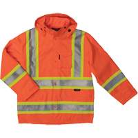 Ripstop Safety Rain Jacket, Polyester, X-Small, High Visibility Orange St. Lawrence Industrial & Safety Supply