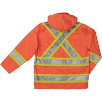 Ripstop Safety Rain Jacket, Polyester, X-Small, High Visibility Orange St. Lawrence Industrial & Safety Supply