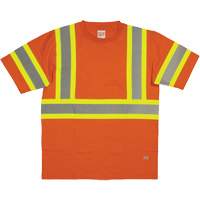 Short Sleeve Safety T-Shirt, Cotton, X-Small, High Visibility Orange St. Lawrence Industrial & Safety Supply