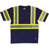 Short Sleeve Safety T-Shirt, Cotton, X-Small, Navy Blue St. Lawrence Industrial & Safety Supply