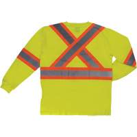 Long Sleeve Safety T-Shirt, Cotton, X-Small, High Visibility Lime-Yellow St. Lawrence Industrial & Safety Supply