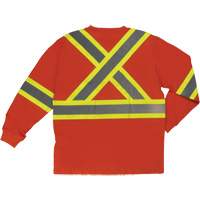 Long Sleeve Safety T-Shirt, Cotton, X-Small, High Visibility Orange St. Lawrence Industrial & Safety Supply