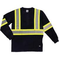 Long Sleeve Safety T-Shirt, Cotton, X-Small, Black St. Lawrence Industrial & Safety Supply