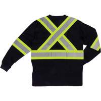Long Sleeve Safety T-Shirt, Cotton, X-Small, Black St. Lawrence Industrial & Safety Supply