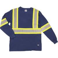 Long Sleeve Safety T-Shirt, Cotton, X-Small, Navy Blue St. Lawrence Industrial & Safety Supply