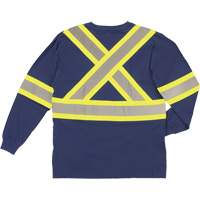 Long Sleeve Safety T-Shirt, Cotton, X-Small, Navy Blue St. Lawrence Industrial & Safety Supply