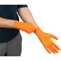 Gants d'examen de poids lourd &agrave; prise tactile, T-Grand, Nitrile, 8 mils, Sans poudre, Orange, Classe 2 St. Lawrence Industrial & Safety Supply