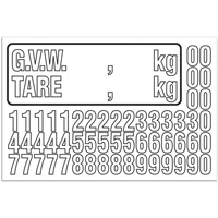 G.V.W. Truck Number Kit, Assorted Numbers/Letters/Punctuation, White St. Lawrence Industrial & Safety Supply