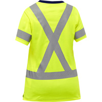 Bisley&reg; Women's X-Back Short Sleeve Shirt, Poly-Cotton, Small, High Visibility Lime-Yellow St. Lawrence Industrial & Safety Supply