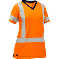 Bisley&reg; Women's X-Back Short Sleeve Shirt, Poly-Cotton, Small, High Visibility Orange St. Lawrence Industrial & Safety Supply