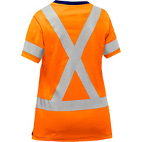 Bisley&reg; Women's X-Back Short Sleeve Shirt, Poly-Cotton, Small, High Visibility Orange St. Lawrence Industrial & Safety Supply