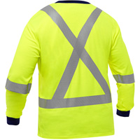 Bisley&reg; X-Back Long Sleeve Shirt, Poly-Cotton, Small, High Visibility Lime-Yellow St. Lawrence Industrial & Safety Supply