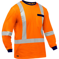 Bisley&reg; X-Back Long Sleeve Shirt, Poly-Cotton, Small, High Visibility Orange St. Lawrence Industrial & Safety Supply