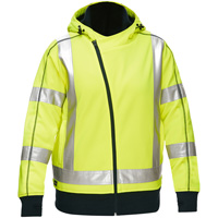 Coton ouat&eacute; doubl&eacute; de sherpa avec capuchon &agrave; fermeture &eacute;clair compl&egrave;te et X au dos Bisley pour femmes, Petit, Jaune lime haute visibilit&eacute; St. Lawrence Industrial & Safety Supply