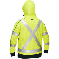 Coton ouat&eacute; doubl&eacute; de sherpa avec capuchon &agrave; fermeture &eacute;clair compl&egrave;te et X au dos Bisley pour femmes, Petit, Jaune lime haute visibilit&eacute; St. Lawrence Industrial & Safety Supply