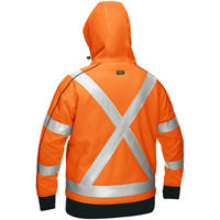 Coton ouat&eacute; doubl&eacute; de sherpa avec capuchon &agrave; fermeture &eacute;clair compl&egrave;te et X au dos Bisley pour femmes, Petit, Orange haute visibilit&eacute; St. Lawrence Industrial & Safety Supply