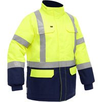 Bisley&reg; X-Back Extreme Cold Jacket with Navy Bottom, Polyester, High Visibility Lime-Yellow, Small St. Lawrence Industrial & Safety Supply