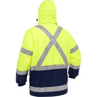 Bisley&reg; X-Back Extreme Cold Jacket with Navy Bottom, Polyester, High Visibility Lime-Yellow, Small St. Lawrence Industrial & Safety Supply