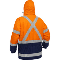 Bisley&reg; X-Back Extreme Cold Jacket with Navy Bottom, Polyester, High Visibility Orange, Small St. Lawrence Industrial & Safety Supply