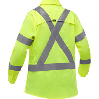 Bisley&reg; X-Back Women's Long Sleeve Work Shirt with X-Airflow, Poly-Cotton, Small, High Visibility Lime-Yellow St. Lawrence Industrial & Safety Supply