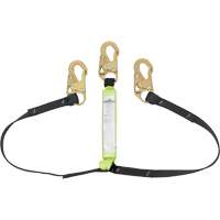 SA-64000-4 Shock Absorbing Lanyard, 4', Snap Hook Center, Snap Hook Leg Ends, Polyester St. Lawrence Industrial & Safety Supply