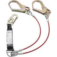 SA-55522-4 PVC-Coated Shock Absorbing Lanyard, 4', Form Hook Center, Snap Hook Leg Ends, Galvanized Steel St. Lawrence Industrial & Safety Supply