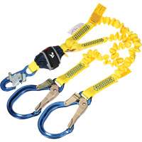 Longe &eacute;lastique d'ancrage double &agrave; amortisseur de choc en sangle, 6', Point d'ancrage &agrave; Crochet d'armature, Crochet mousqueton aux jambes St. Lawrence Industrial & Safety Supply