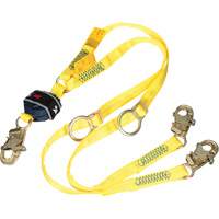 Twin-Leg Tie-Back Web Shock-Absorbing Lanyard, 6', Snap Hook Center, Snap Hook Leg Ends, Polyester St. Lawrence Industrial & Safety Supply