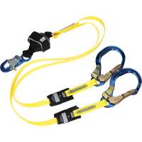 Twin-Leg Arc Flash Coated Web Shock-Absorbing Lanyard, 6', Rebar Hook Center, Snap Hook Leg Ends St. Lawrence Industrial & Safety Supply