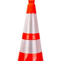 Premium Traffic Cone, 28", Orange, 4" & 6" Reflective Collar(s) St. Lawrence Industrial & Safety Supply