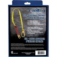 External Energy Absorber Lanyard with 2-1/4" Hook in Retail Box, 6', Snap Hook Center, Snap Hook Leg Ends, Polyester St. Lawrence Industrial & Safety Supply