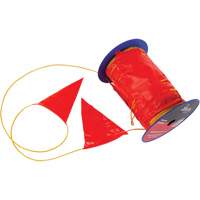 Ligne d'avertissement avec fanions, 328' lo, Orange/Jaune St. Lawrence Industrial & Safety Supply