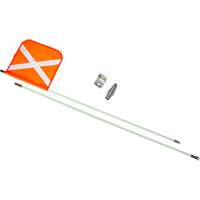 Heavy-Duty Safety Whip, Threaded Mount, 8' High, Orange with Reflective X St. Lawrence Industrial & Safety Supply