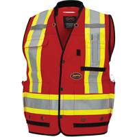 6678 High-Visibility Antimicrobial Mesh-Back Surveyor Vest, Red, Small, Polyester St. Lawrence Industrial & Safety Supply