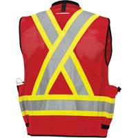 6678 High-Visibility Antimicrobial Mesh-Back Surveyor Vest, Red, Small, Polyester St. Lawrence Industrial & Safety Supply
